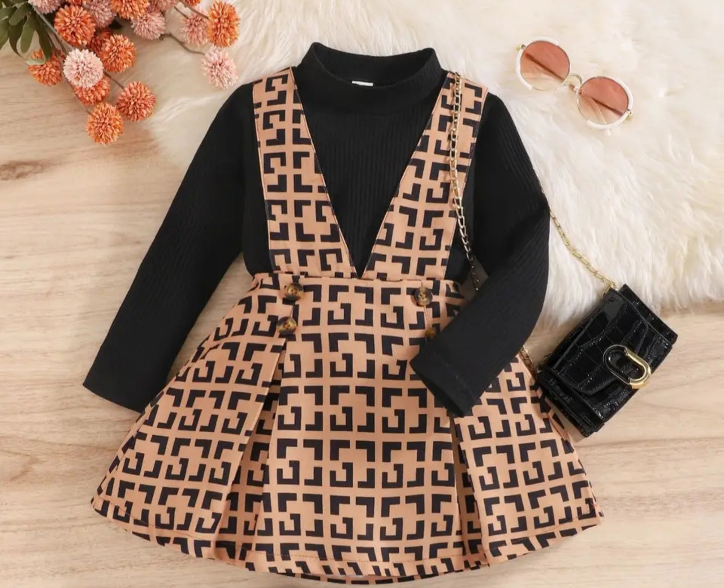 Two piece skirt dress ans turtle neck